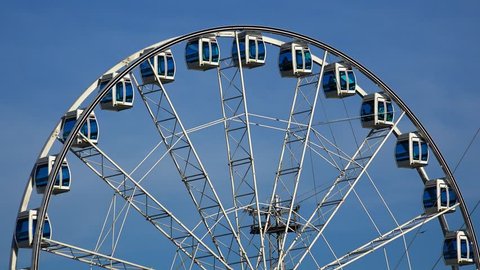 Ferris wheel in Helsinki. Shot in 4K (ultra-high definition (UHD)). Video Stok