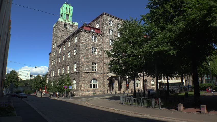 Helsinki. Sights. City streets. Finland. Shot in 4K (ultra-high definition (UHD)).