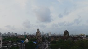 Time lapse 4k Time Lapse video of rain clouds over Chhatrapati Shivaji Terminus (CST), is a UNESCO World Heritage Site and Brihan Mumbai Municipal Corporation (BMC) Building, Mumbai.