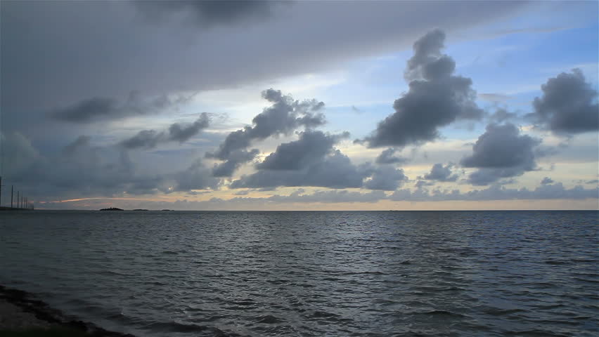 Florida Keys beautiful ocean coastline view at dawn  