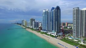 Aerial panorama of Florida Beaches shot with a drone