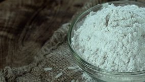 Rotating Rice Flour (seamless loopable 4K footage)
