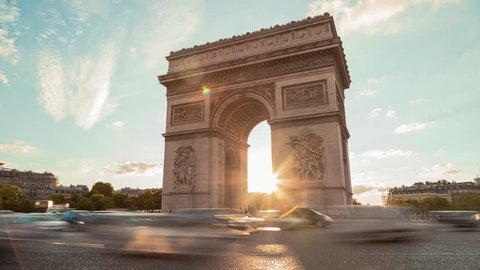 Arch Of Triumph, Evening, Paris - Time Lapse
A Time Lapse of The Arch of Triumph (Arc de Triomphe) in the evening, with cars and buses passing by in motion blur. 0h15 Time Lapse