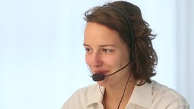 Customer service girl with headset