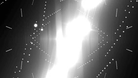 Fractal silver kaleidoscopic background. Background grey motion with fractal design. Disco spectrum lights concert spot bulb. VJ Seamless loop. 