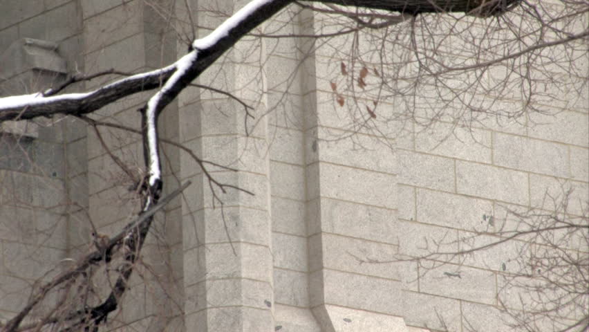 Video zoom out of the Mormon Temple in Salt Lake City Utah. Church of Jesus Christ of Latter-Day Saints, Mormon. Religious belief of LDS Church. Visitors Center.  