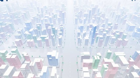 3D City model fly through.