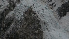 Ice avalanche following Bossons Glacier serac collapse
