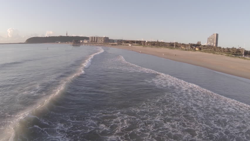 Aerial of sea along Durban