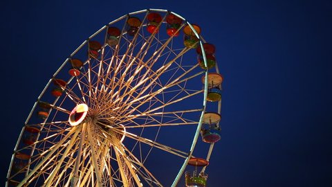 Ferris Wheel Fair Night Time Stock Footage Video (100% Royalty-free ...