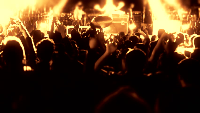 Crowd singing. Crowd singing