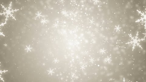 White glitter background - seamless loop, winter theme. VJ Elegant abstract with snowflakes. Christmas Animated Gold Background. loop able abstract background circles.