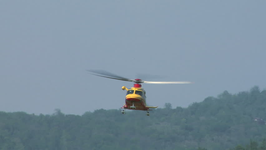 Medical helicopter takes off
