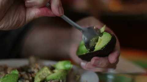 Scooping Avocado - Closeup (FULL HD)