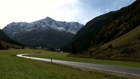 video footage of a landscape in the mountains (Alps) of austria.