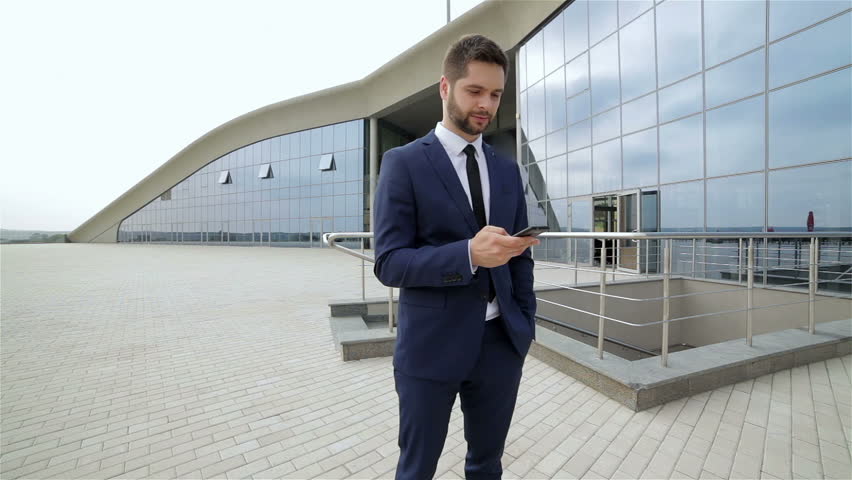 Businessman talking on his cellphone