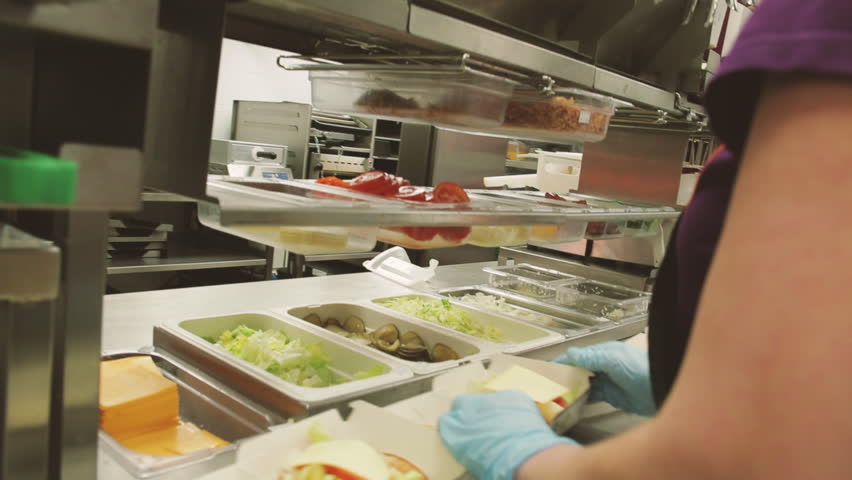 How to make hamburgers in a restaurant kitchen | Shutterstock HD Video #11536664