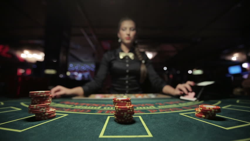 Winning at blackjack in casino Royalty-Free Stock Footage #11538980