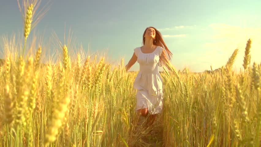 Pretty Girl Running Through Yellow Stock Footage Video 100 Royalty Free 11553203 Shutterstock