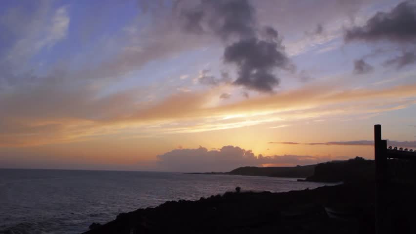 A sunset on the island of Kauai, Hawaii