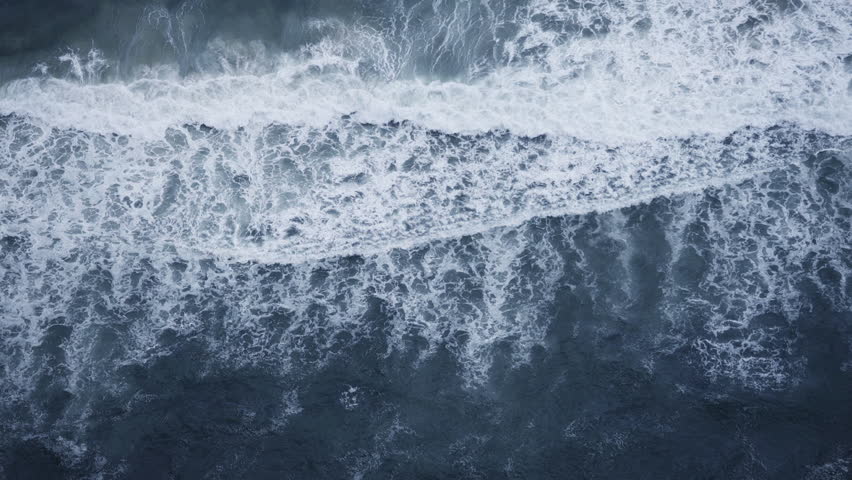 Blåvand Strand, DENMARK - MAY 2015 - Aerial shot of the Sea aT Blåvand Strand Beach, shot on a drone