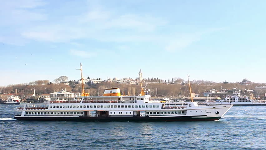 Island ferry at Sirkeci harbor in Istanbul