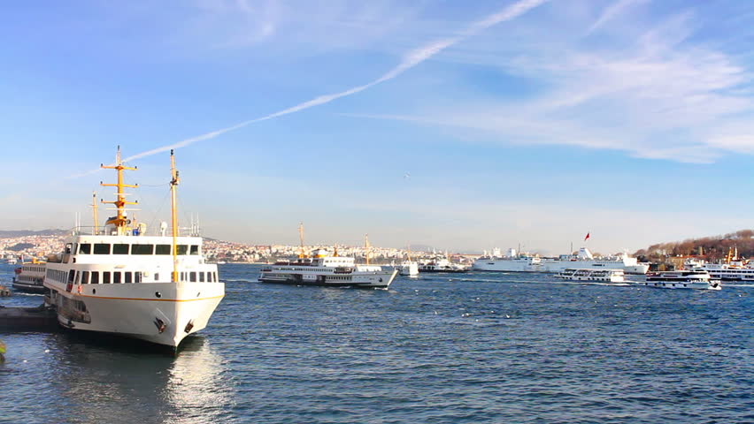 Karakoy port with passenger ships