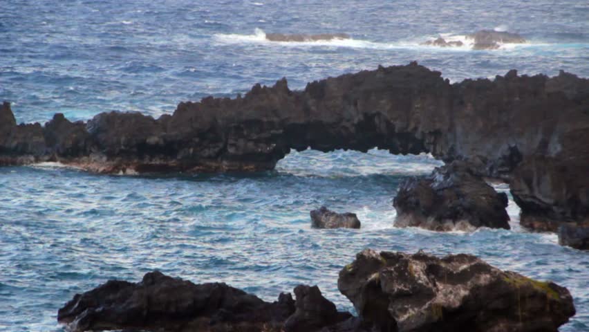 Ocean lava arch on Maui, Hawaii
