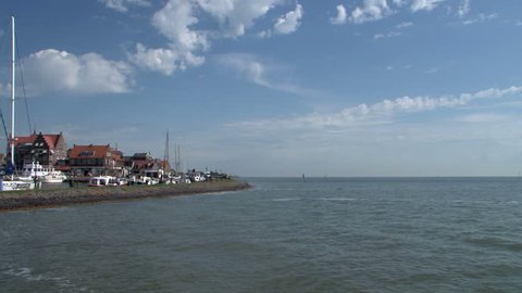 Holland, Volendam Harbour, Harbor, Haven Port, view from the water