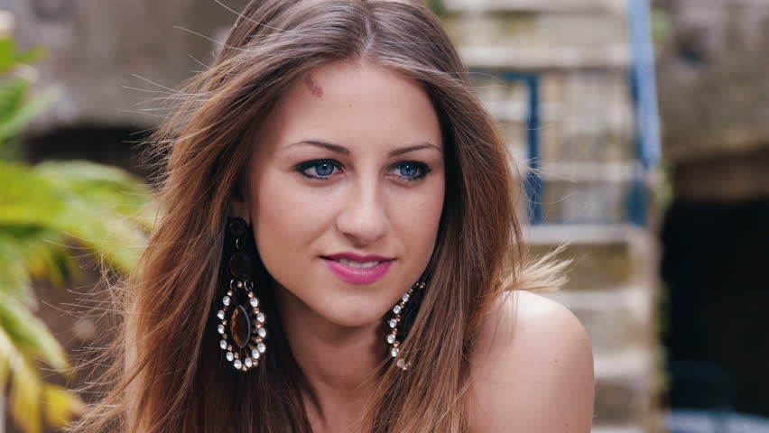 female portrait extremely hot brunette woman Stock Footage Video (100%