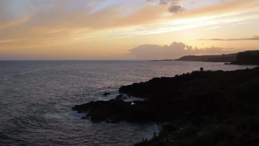 A sunset on the coast of Kauai, Hawaii