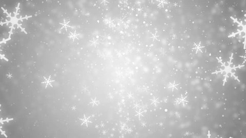 White glitter background - seamless loop, winter theme. VJ Elegant abstract with snowflakes. Christmas Animated Silver Background. loop able abstract background circles. 