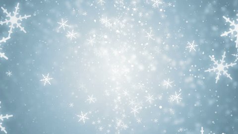 White glitter background - seamless loop, winter theme. VJ Elegant abstract with snowflakes. Christmas Animated Blue Background. loop able abstract background circles. 