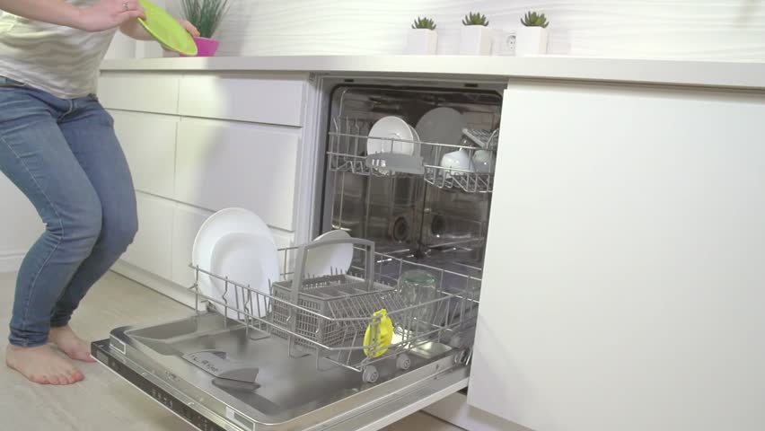 dishes in washing machine