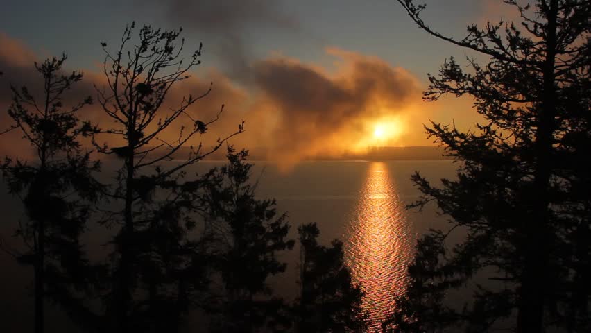 Beautiful sammer sunrise over lake. Morning landscape