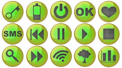 Set Mobile Game Buttons Icons Graphical Stock Vector (Royalty Free ...