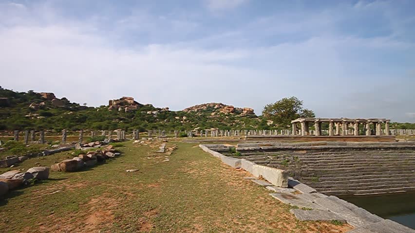 Ancient ruins from Chalukya Dynasty at Hampi, India