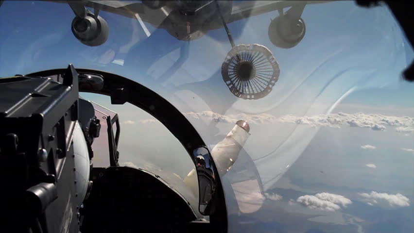 fighter jet refuels pov aerial refueling Stock Footage Video (100% ...