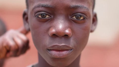 Extreme close up of black boy, Abidjan Ivory Cost, June 2015