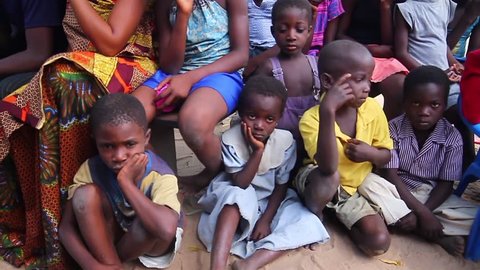 Sad Children sitting on the flloor, December 2012, Akosombo ghana