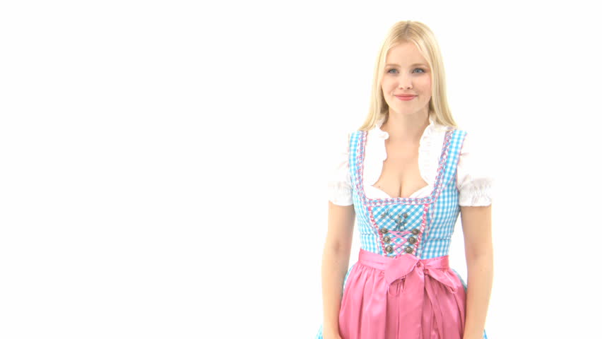 Woman in Dirndl with Pillow