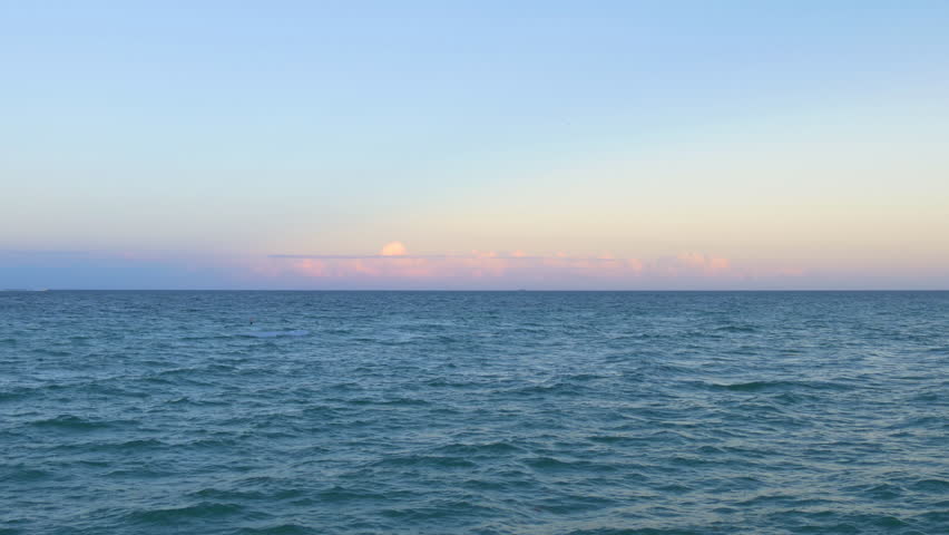 miami sunset pink cloud ocean horizon panorama 4k florida usa