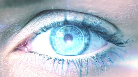 Digital animation of Technology code design in human eye