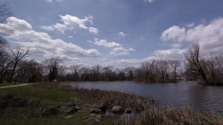 Created from 16 megapixel still images, this timelapse shows wild cloud activity as well as wildlife in the pond.  The image pans from left to right as the timelapse occurs.