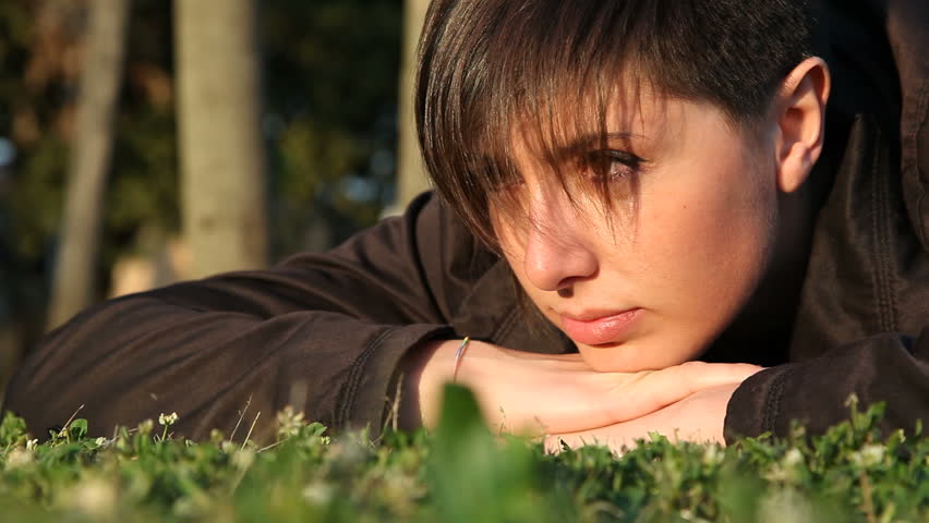 HD: Young Beautiful Woman at Park