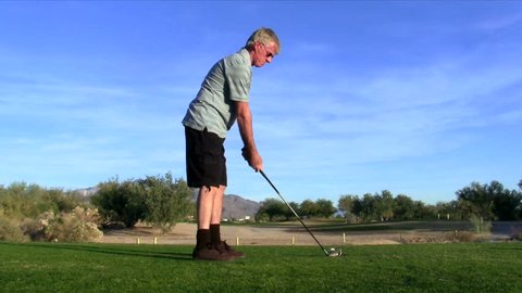 Angry golfer hits bad drive - HD