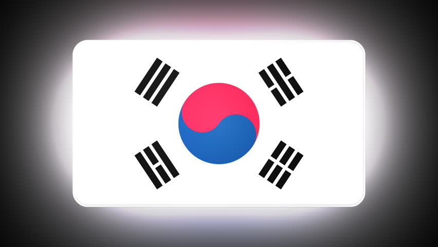 South Korea 3D flag - HD loop 
