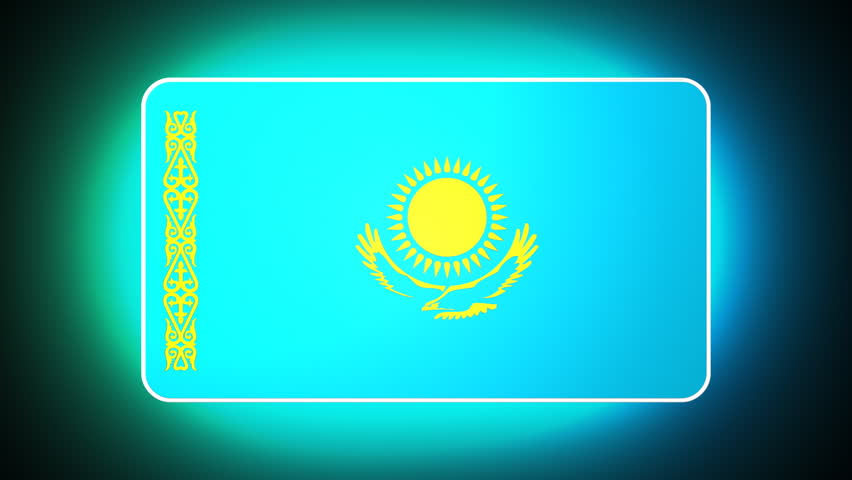 Kazakhstan 3D flag - HD loop 