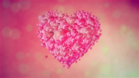 Heart shapes Animation bright background. loop romantic animation