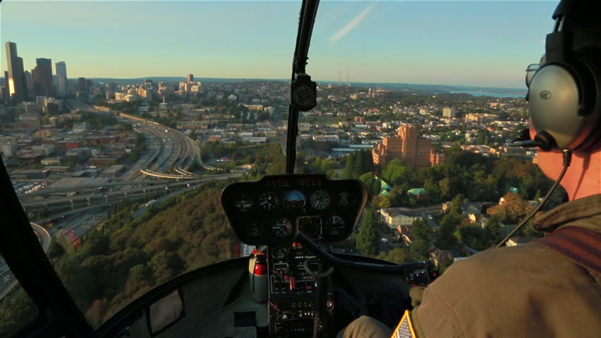 Pilot area. View from the Cockpit. Helicopter view. Car Sun view from Copter.